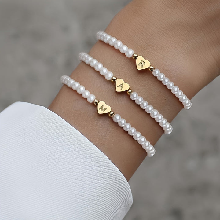 Chic A-Z Heart Initial Bracelet