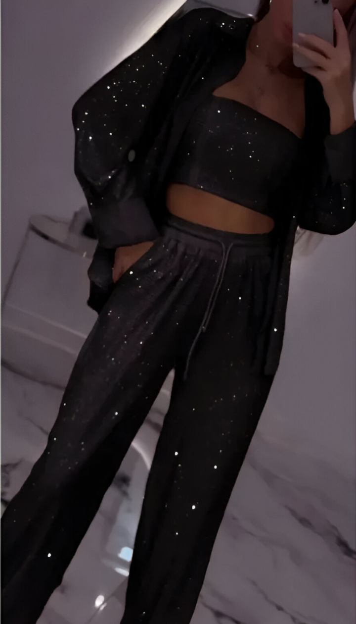 Fioralba | Sequin Lounge Set – Three Piece