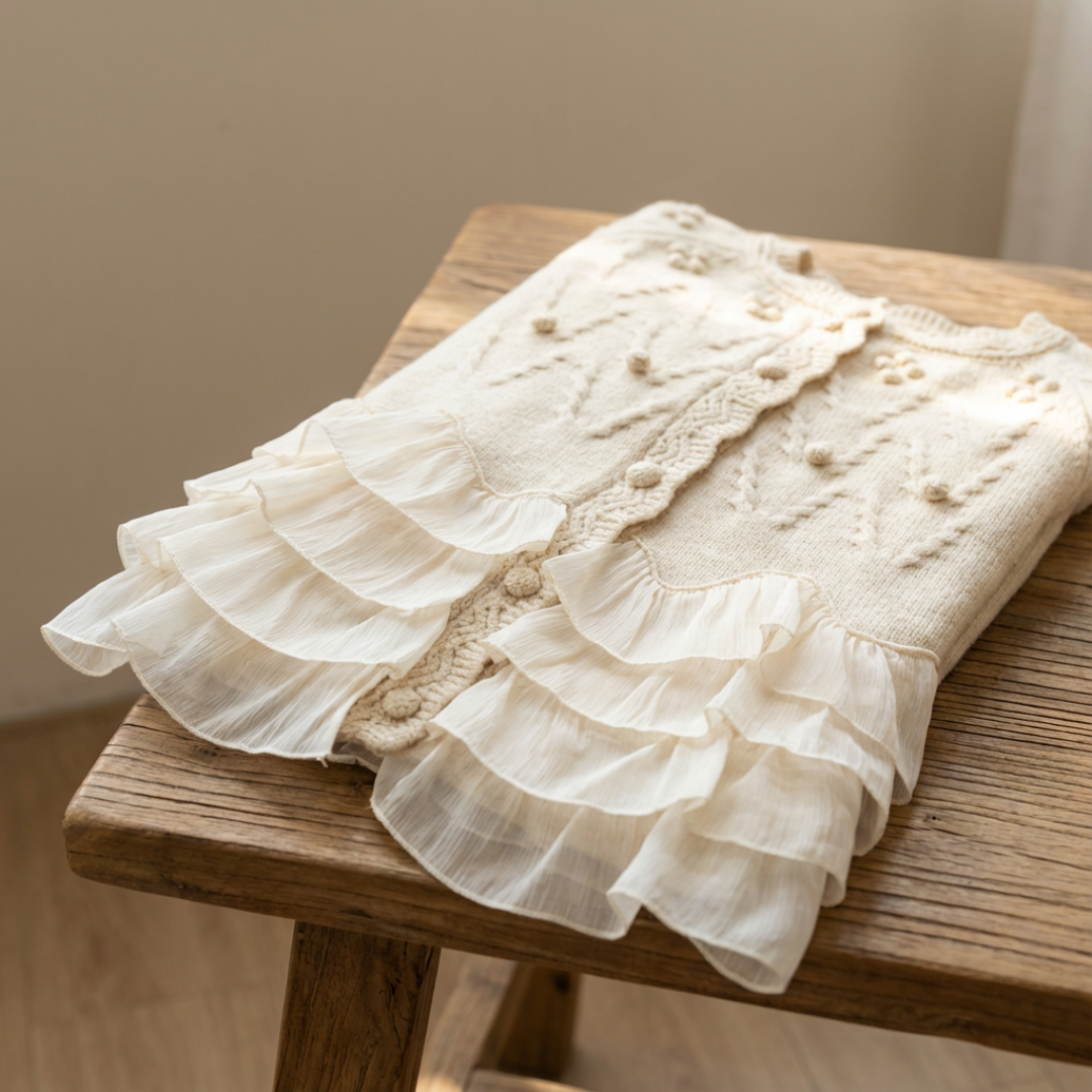 Rosie - Cosy Knit Ruffle Cardigan