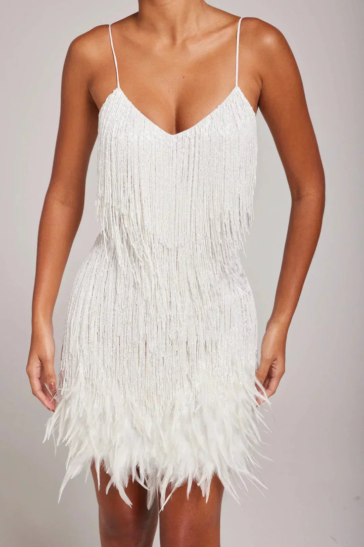 Alicia | Feather Mini Dress