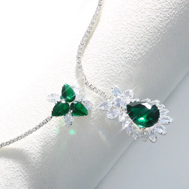 Vintage Emerald Blossom Necklace