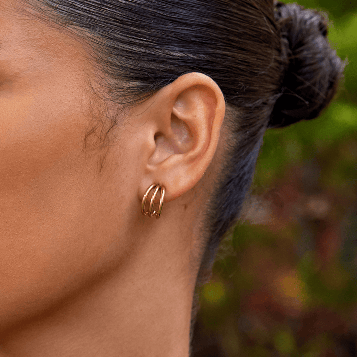Anaya Triple Gold Hoop Earrings