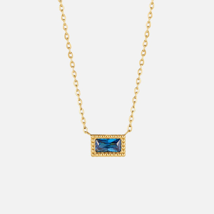 Baguette Birthstone Necklace