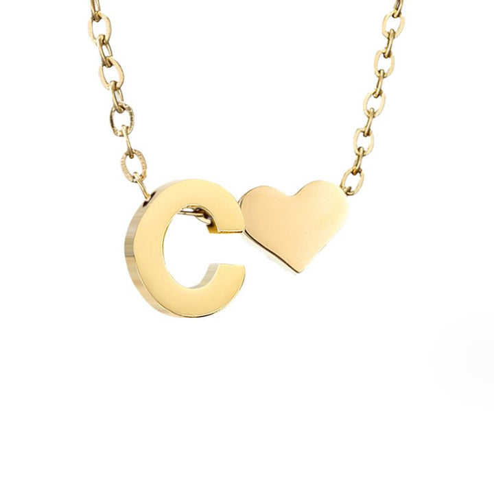 Forever Love & Letter Gold Necklace