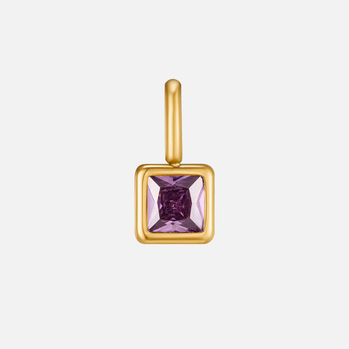 Square Pendant Birthstone Necklace