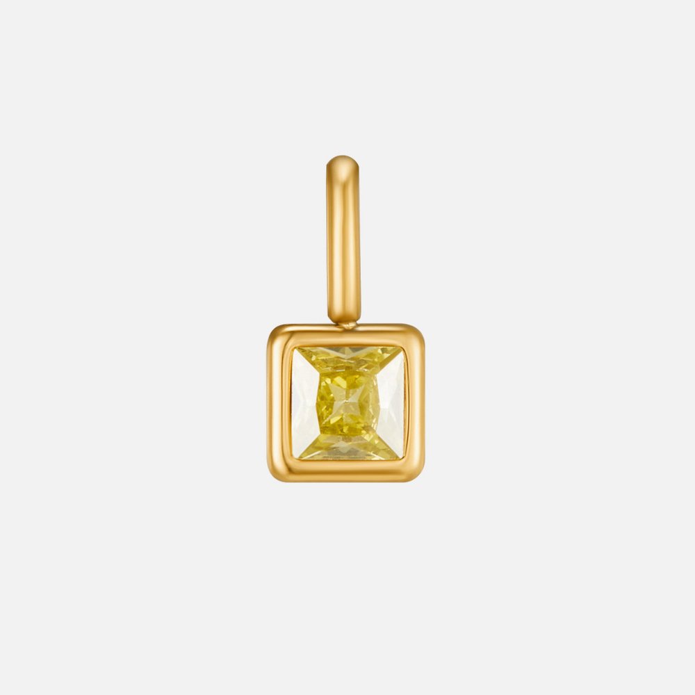 Square Pendant Birthstone Necklace